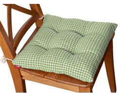 Dekoria Siedzisko Jacek na krzesło, zielono biała krateczka (0,5x0,5cm), 38 × 38 × 8 cm, Quadro