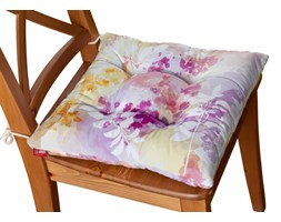 Dekoria Siedzisko Jacek na krzesło, fioletowo-czerwono-pomarańczone motywy roślinne, 38 × 38 × 8 cm, Monet