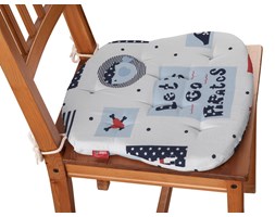 Dekoria Siedzisko Filip na krzesło, granatowo-czerwone wzory na białym tle, 41 × 38 × 3,5 cm, Little World