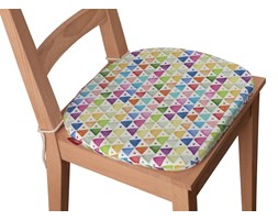 Dekoria Siedzisko Bartek na krzesło, kolorowe trójkąty na białym tle, 40 × 37 × 2,5 cm, New Art