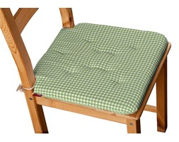 Dekoria Siedzisko Olek na krzesło, zielono biała krateczka (0,5x0,5cm), 42 × 41 × 3,5 cm, Quadro