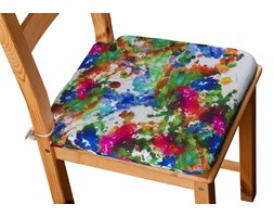 Dekoria Siedzisko Olek na krzesło, kolorowe mazaje na białym tle, 42 × 41 × 3,5 cm, New Art