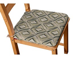 Dekoria Siedzisko Olek na krzesło, czarno-zielone romby na lnianym tle, 42 × 41 × 3,5 cm, Londres