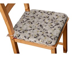 Dekoria Siedzisko Olek na krzesło, szaro-żółte kwiaty na lnianym tle, 42 × 41 × 3,5 cm, Londres