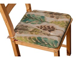 Dekoria Siedzisko Olek na krzesło, zielono- brązowe liście na beżowym tle, 42 × 41 × 3,5 cm, Urban Jungle