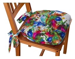 Dekoria Siedzisko Marcin na krzesło, kolorowe mazaje na białym tle, 40 × 37 × 8 cm, New Art