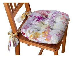 Dekoria Siedzisko Marcin na krzesło, fioletowo-czerwono-pomarańczone motywy roślinne, 40 × 37 × 8 cm, Monet