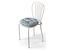 Dekoria Siedzisko Adam na krzesło, miętowo-niebiesko-pomarańczowe motywy roślinne, fi 37 × 8 cm, Brooklyn