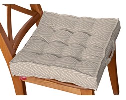 Dekoria Siedzisko Kuba na krzesło, białe zygzaki na beżowym tle, 40 × 40 × 6 cm, Brooklyn