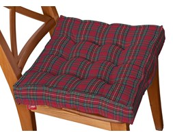 Dekoria Siedzisko Kuba na krzesło, czerwony, zielony, krata, 40 × 40 × 6 cm, Bristol