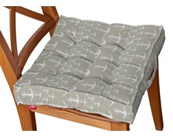 Dekoria Siedzisko Kuba na krzesło, kotwice beżowo-białe, 40 × 40 × 6 cm, Wyprzedaż do -50%