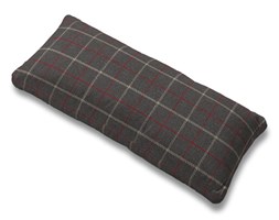 Dekoria Poszewka na poduszkę Karlstad 67x30cm, czerwono- beżowa krata na szarym tle, poduszka Karlstad 67 × 30 cm, Edinburgh