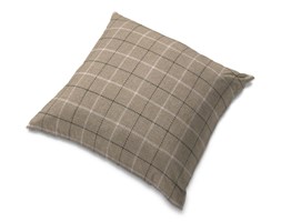 Dekoria Poszewka Tomelilla 55x55cm, szaro- beżowa krata , 55 × 55 cm, Edinburgh