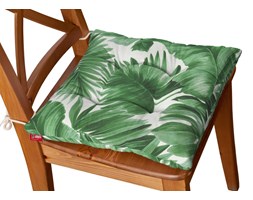 Dekoria Siedzisko Jacek na krzesło, zielone liście na białym tle, 38 × 38 × 8 cm, Urban Jungle