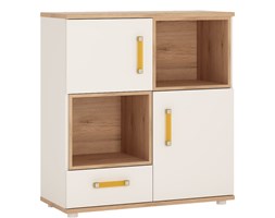 Duża Komoda z Regałem Typ 36 Amazon Meble Wójcik Biały, Dąb San Remo