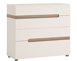 Komoda z Szufladami Typ 44 Linate Meble Wójcik Biały, Dąb Truflowy