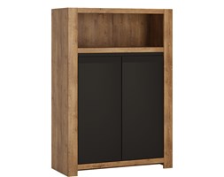 Komoda Wysoka HAVK01 Havana Meble Wójcik Czarny, Dąb Lefkas Ciemny