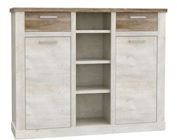 Komoda z Regałem DURK331-T75 Duro Forte Pinia Biała, Dąb Antyczny