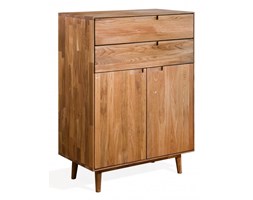 Signu Design Komoda dębowa Fabio z 2 drzwiami i 2 szufladami