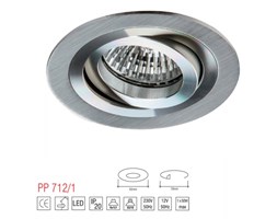 LM 712/1 OPRAWA HALOGENOWA LED WPUSZCZANA OCZKO REGULOWANA ALUMINIUM DRAPANE MR16 GU10 GU5,3