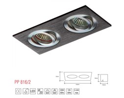 LM 816/2 OPRAWA HALOGENOWA LED WPUSZCZANA OCZKO REGULOWANA ALUMINIUM CZARNY MR11 GU10 GU5,3