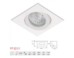 LM 821/1 OPRAWA HALOGENOWA LED WPUSZCZANA OCZKO REGULOWANA ALUMINIUM BIAŁY MR16 GU10 GU5,3