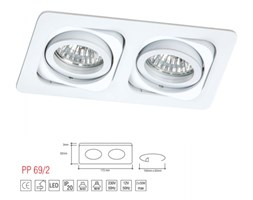 LM 69/2 OPRAWA HALOGENOWA LED WPUSZCZANA OCZKO REGULOWANA BIAŁY MR16 GU10 GU5,3