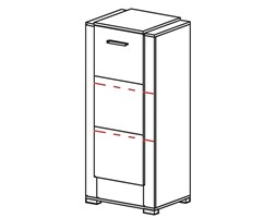 Komoda C17 Carmelo Dolmar Dąb Sonoma / Biały Połysk
