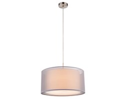 Lampa wisząca THEO Globo styl nowoczesny nikiel tkanina plastik akryl satynowy
