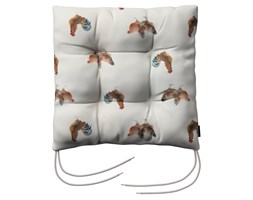 Dekoria Siedzisko Jacek na krzesło, brązowe kurki na kremowym tle, 38 × 38 × 8 cm, Flowers