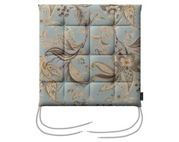 Dekoria Siedzisko Karol na krzesło, roślinne wzory na błękitno- szarym tle, 40 × 40 × 3,5 cm, Gardenia