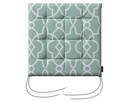 Dekoria Siedzisko Karol na krzesło, miętowy w biały marokański wzó, 40 × 40 × 3,5 cm, Gardenia