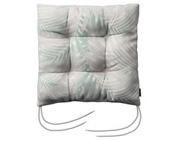 Dekoria Siedzisko Jacek na krzesło, miętowo- szare liście palmy na białym tle, 38 × 38 × 8 cm, Gardenia