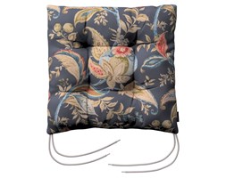 Dekoria Siedzisko Jacek na krzesło, roślinne wzory na granatowym tle, 38 × 38 × 8 cm, Gardenia