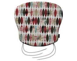 Dekoria Siedzisko Filip na krzesło, wzory w odcieniach czerwieni, beżu i czarnego na jasnym tle, 41 × 38 × 3,5 cm, Modern