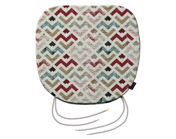 Dekoria Siedzisko Bartek na krzesło, wzór geometryczny w odcieniach czerwieni i beżu na jasnym tle, 40 × 37 × 2,5 cm, Modern