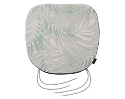 Dekoria Siedzisko Bartek na krzesło, miętowo- szare liście palmy na białym tle, 40 × 37 × 2,5 cm, Gardenia