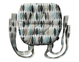 Dekoria Siedzisko Marcin na krzesło, wzory w odcieniach błekitu, beżu i czarnego na jasnym tle, 40 × 37 × 8 cm, Modern