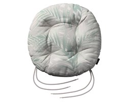 Dekoria Siedzisko Adam na krzesło, miętowo- szare liście palmy na białym tle, fi 37 × 8 cm, Gardenia