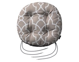 Dekoria Siedzisko Adam na krzesło, latte w biały marokański wzór, fi 37 × 8 cm, Gardenia