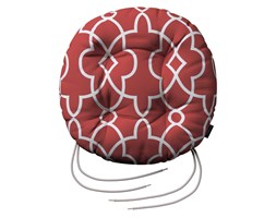 Dekoria Siedzisko Adam na krzesło, czerwony w biały marokański wzór, fi 37 × 8 cm, Gardenia