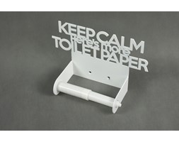 Wieszak łazienkowy, Uchwyt na papier Keep calm here's more toilet paper - Szary metalic