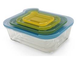 Zestaw 4 szklanych pojemników Nest Glass Storage - Joseph Joseph - DECOSALON - Zakupy bez ryzyka