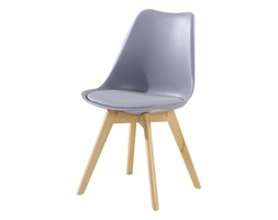 KRZESŁO KRIS DSW Z PODUSZKĄ EKOSKÓRA JASNOSZARE