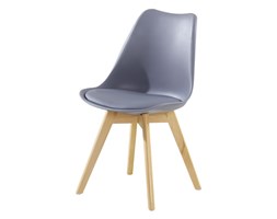 KRZESŁO KRIS DSW Z PODUSZKĄ EKOSKÓRA CIEMNOSZARE