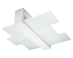 Plafon LAMPA sufitowa SOL SL.078 szklana OPRAWA drewno biała
