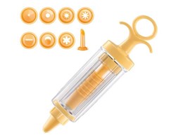 Dekorator z tłokiem DELÍCIA, 8 dysz w pojemniku