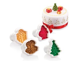 Wykrawacze z pieczątką DELICIA, 4 szt. Bożonarodzeniowe