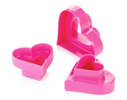 Dwustronne foremki do wykrawania, serca DELICIA, 6 rozmiarów