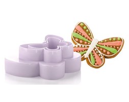 Dwustronne foremki do wykrawania, motylki DELICIA, 4 rozmiary